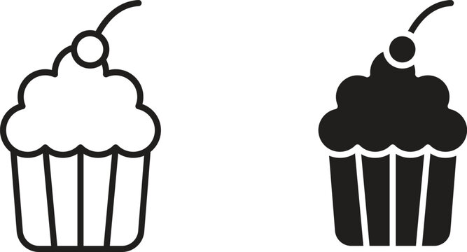 Cupcake icon design for signs, logo, apps or website