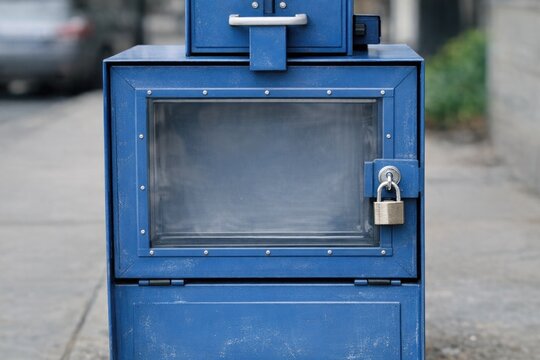 A secure container with a padlock on top, great for representing confidentiality and secrecy
