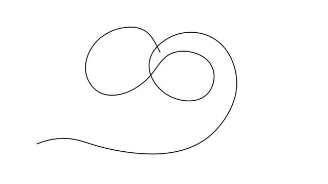 Abstract bagel,pretzel,bread, Self drawing animation one continuous line draw, logo on white background