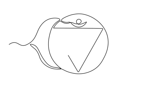 Yandra chakra Ajna, Self drawing animation one continuous line draw, logo on white background