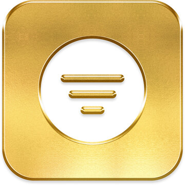 Filter gold metallic square circle icon sort refine search adjust