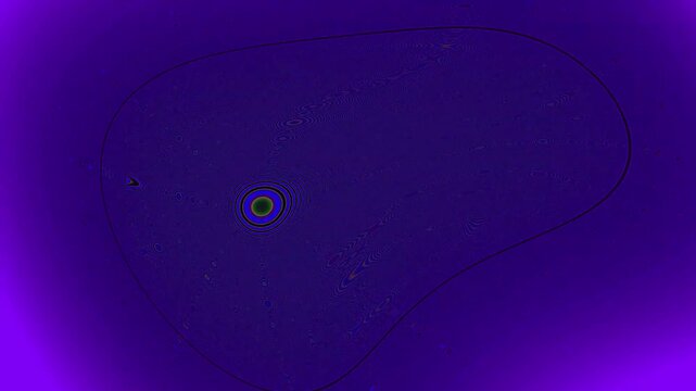 Abstract purple and neon green psychedelic background with moving moire interference patterns and concentric circles.