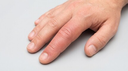 Fototapeta premium Hand With Painful Finger Swelling and Inflammatory Disease