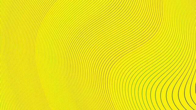 Bright yellow abstract background with subtle wavy lines flowing in dynamic motion