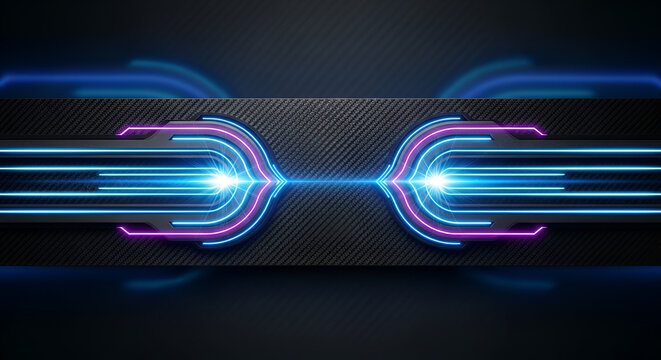 Abstract Neon Light Tunnel with Futuristic Energy Flow.