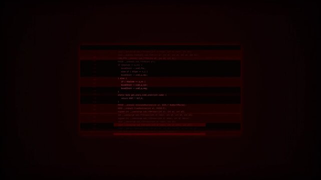 Red Digital Glitch Code Loop, Cyber Security Hack Concept, System Error Signal, Software Virus Data Breach, Abstract Noise Terminal Background 4k video