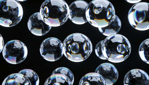 Iridescent glass sphere array