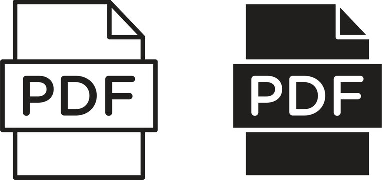 PDF file icon design for signs, logo, apps or website