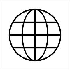 Obraz premium Globe Icon. Symbol isolated white background. vector illustration. color editable.