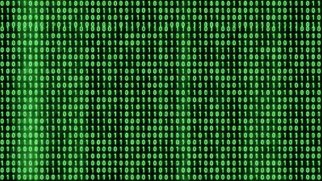 Binary Code Digital Stream Data Background Loop for Technology Concepts