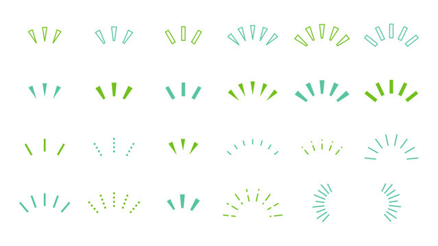 注目・強調マーク　シンプル　緑（Attention sign emphasis symbol exclamation mark simple highlight vector illustration）