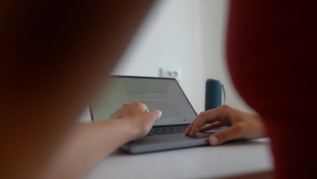 Rapid finger movements engaged in detailed laptop typing