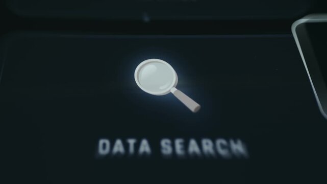 Data search concept shown with a magnifying glass icon