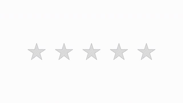 Outline five star symbols representing a neutral or unselected rating in a review and feedback system, ready for user interaction and quality evaluation
