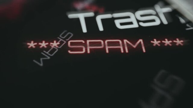 Word SPAM with asterisks, cyber attack concept