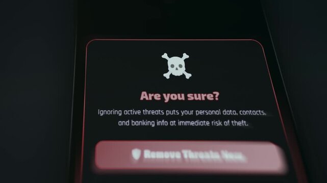 Are you sure question, security prompt for threat response and data protection