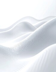 Fototapeta premium Abstract flowing white waves with subtle dot patterns create a clean and modern background.