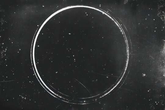 An abstract depiction of a circular shape against a dark cosmic background.