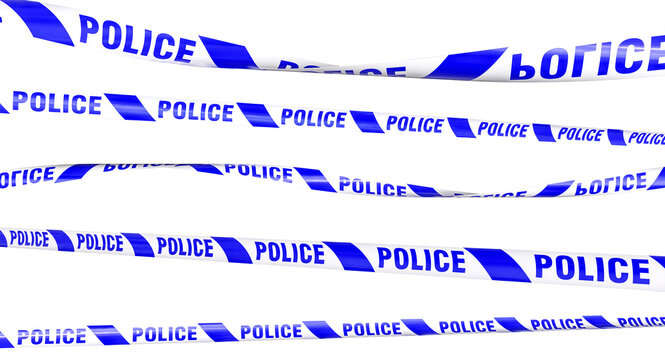 Police line tape 3d isolated