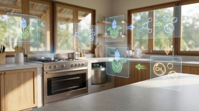 Biogas Production In Futuristic Kitchen