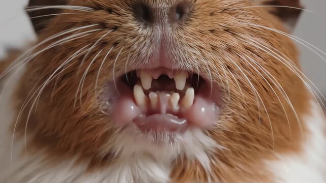Guinea Pig Showing Its Small Front Teeth and Back Molars