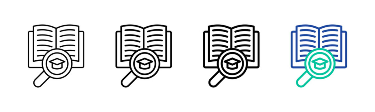Academic Research Icon Collection Different Style Outline