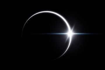 Fototapeta premium A stunning view of a celestial event with a crescent shape and bright starburst effect.