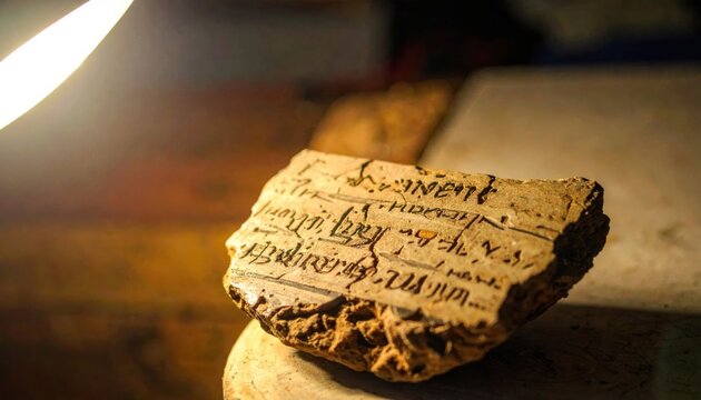 Ancient Proto-Sinaitic Script Inscribed on a Cracked Ceramic Fragment