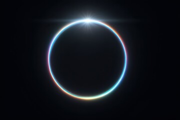 Obraz premium A mesmerizing glowing circle with vibrant colors on a dark background.