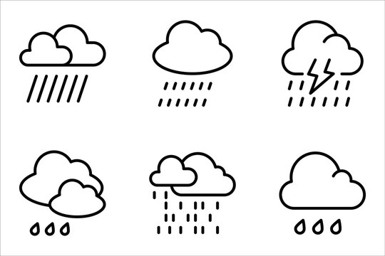 rainy day icon set. rainy day outline icon from weather concept. vector illustration on white background