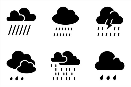 rainy day icon set. rainy day outline icon from weather concept. vector illustration on white background