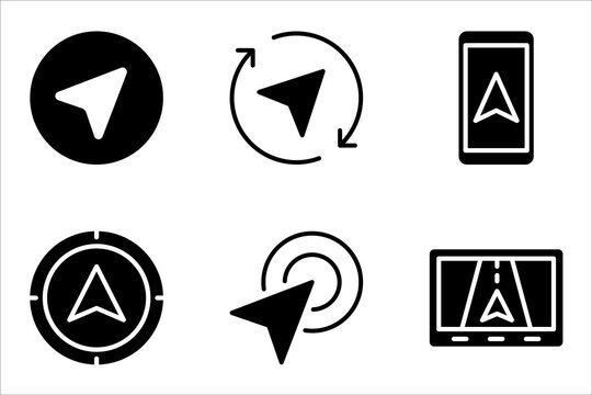 Navigation icon set. simple vector illustration on white background.