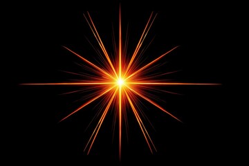 Fototapeta premium A vibrant orange starburst effect emanating from a central point against a black background.