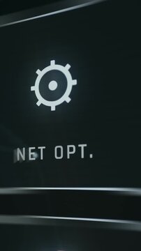 Network optimization concept shown with a gear icon