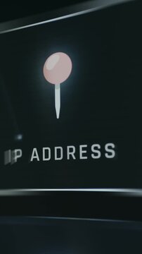 IP address visualization shown with a location pointer icon
