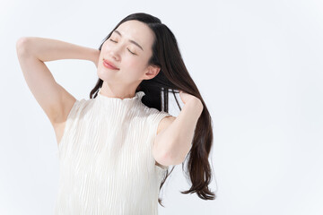Fototapeta premium 髪の毛が綺麗なロングヘアの女性