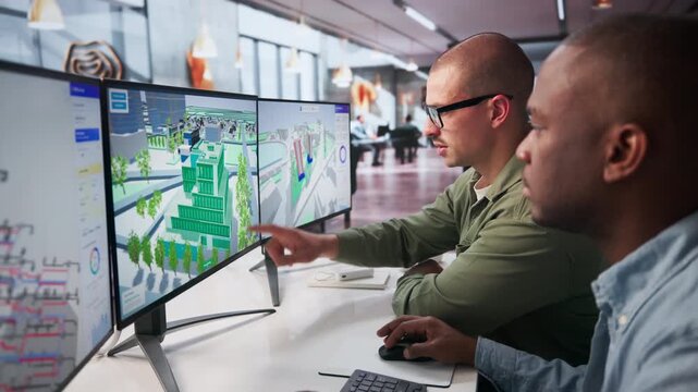 Two Engineers Using 3D BIM Software