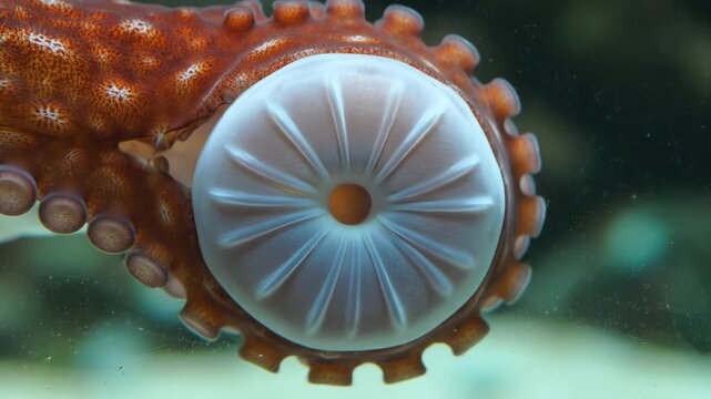 Octopus Suction Cup Macro Detail Expanding and Contracting
