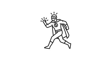 Fototapeta premium Superhero character running, concept of power and success, vector art