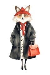 Naklejka premium Cartoon fashion animal coat.