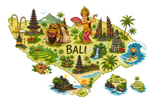 Bali map illustration