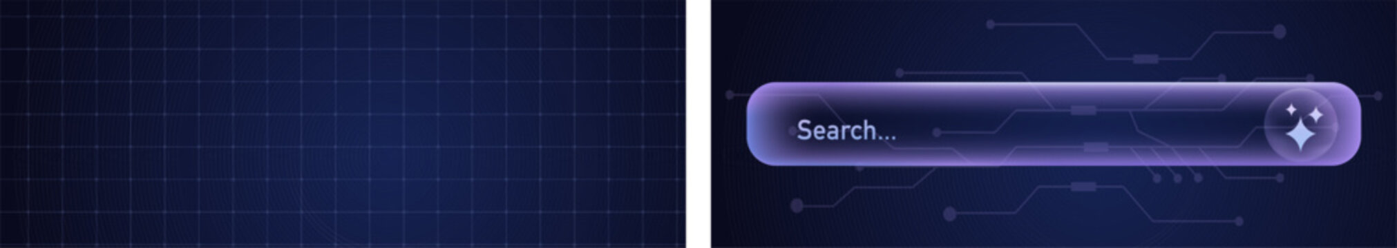 Website search bar, ai frame generative AI bar design in liquid glass. Artificial intelligence prompt search field machine learning technology, chat, futuristic, button. Search bar Internet browser