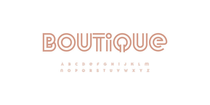 Contour Outline Font Logo Alphabet Thin Line Letter Set Modern Typography, Creative Typographic Design for Sport, Science, Techno Business Headline, Boutique Logotype, Sans Fonts. Vector Typeface