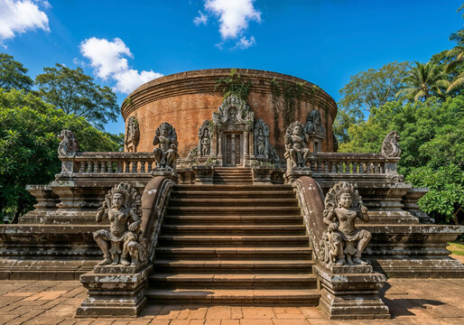 Prasat Damrei Krap Statue