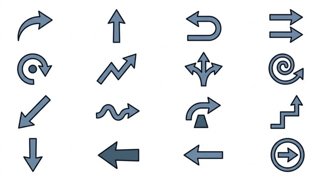 Collection of various arrow icons and symbols.