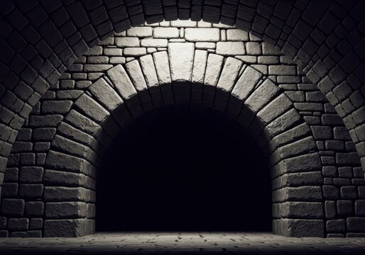 Ancient stone vaulted cellar featuring strong masonry arches and rough texture, perfect for storing bottles and provisions in an underground space, storage, subterranean, cool