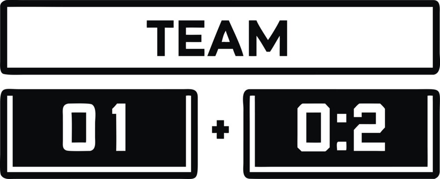 Scoreboard with team name and score game sports