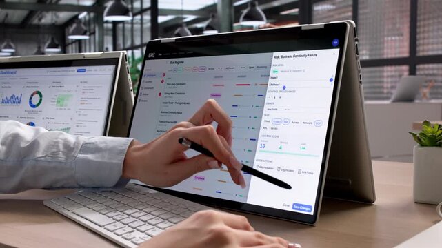 Governance Manager Reviews Risk Compliance Scores