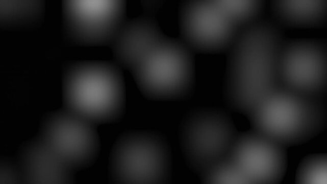 Black and white abstract blurry bubble animation background