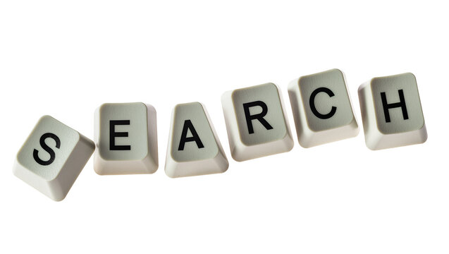 Keyboard keys spelling SEARCH word